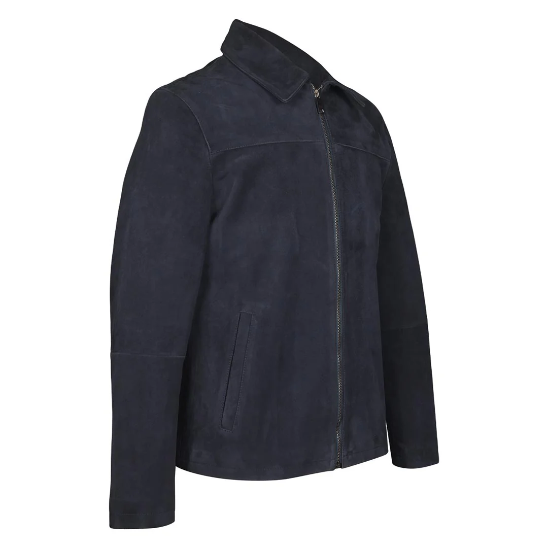 Saint Aris Navy Leather Men's Bomber Jackets - Image 3