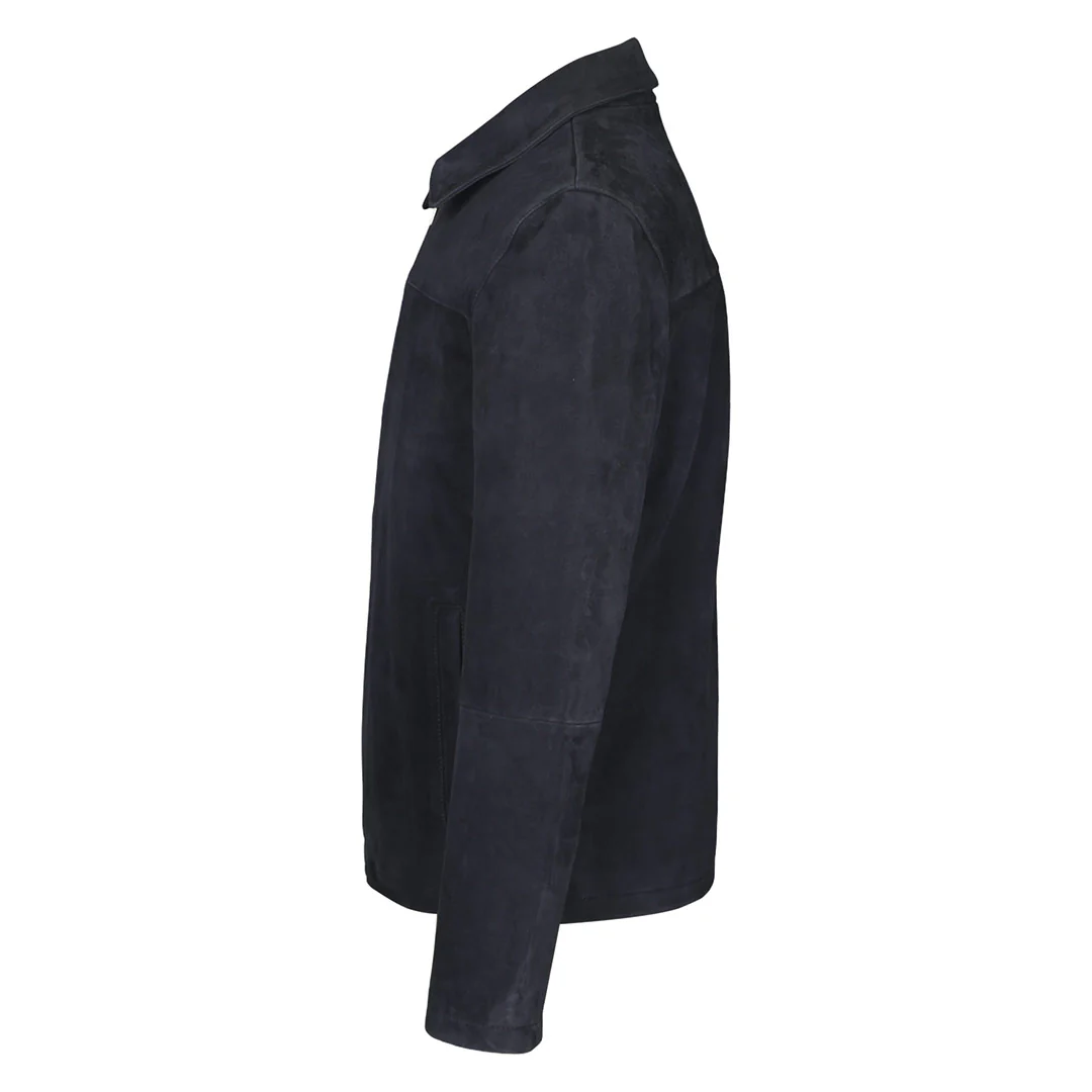Saint Aris Navy Leather Men's Bomber Jackets - Image 4