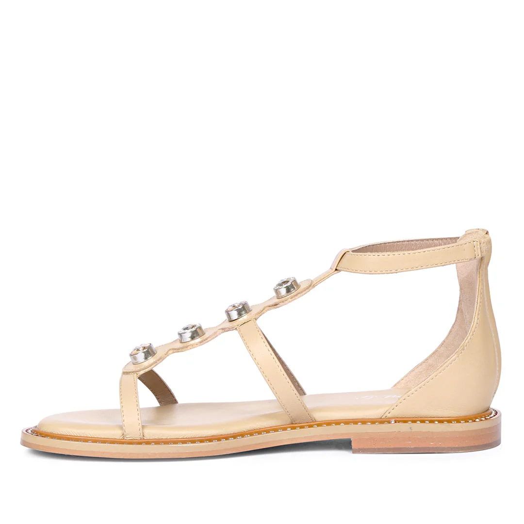 Saint Arlia Rivoli Stone Studded Natural Leather Sandals - Image 4