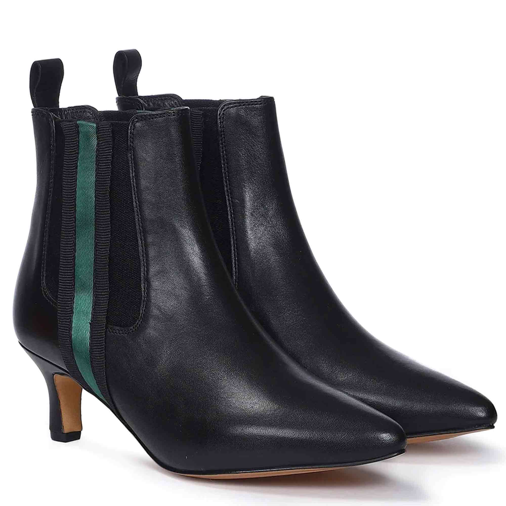 Saint Ashlyn Black Crust Leather Handcrafted Ankle Boots - Image 3