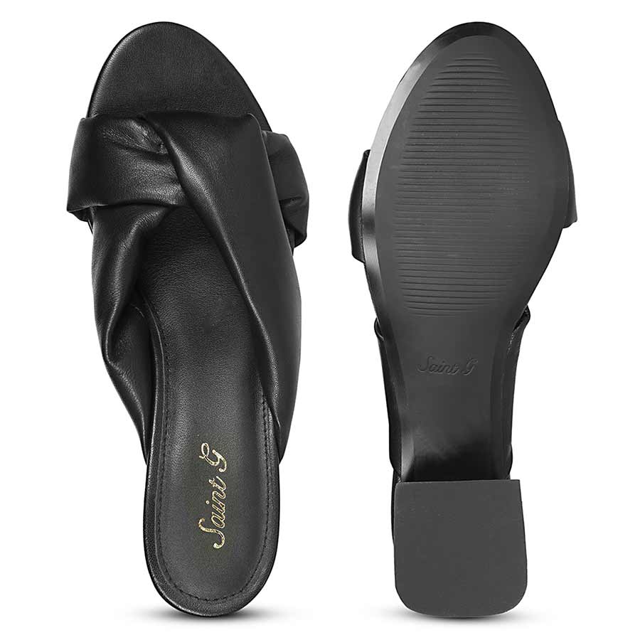 Saint Athena Black Glove Leather Block Heels - Image 6