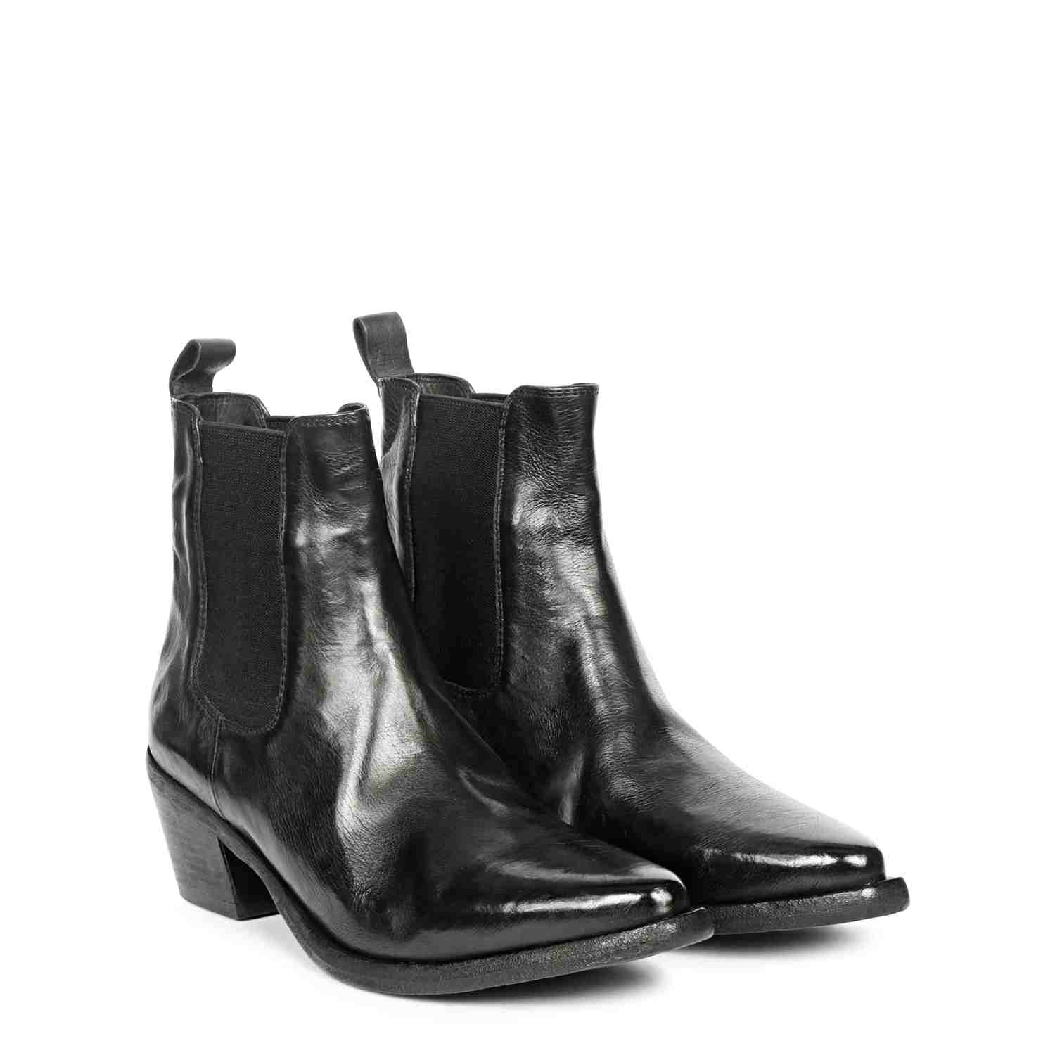 Saint Athena Black Leather Washed Ankle Boot - Image 2