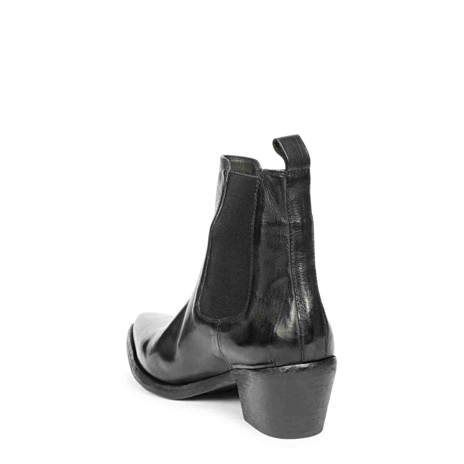 Saint Athena Black Leather Washed Ankle Boot - Image 4