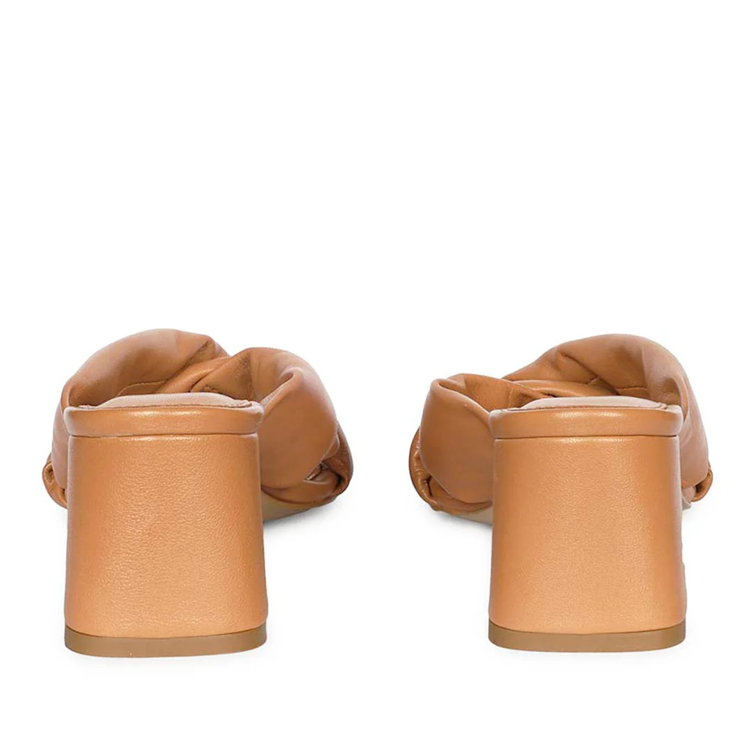 Saint Athena Tan Glove Leather Block Heels - Image 5