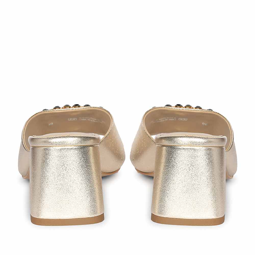 Saint Aurora Gold Metallic Jeweled Heels - Image 6
