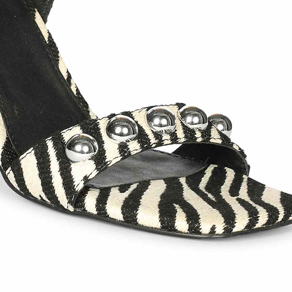 Saint Avery White Leopard Raffia High Block Heels - Image 7