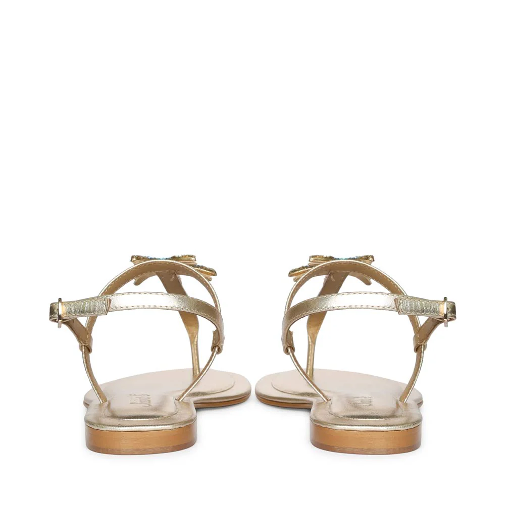 Saint Avril Starfish Jeweled Gold Leather Sandals - Image 5