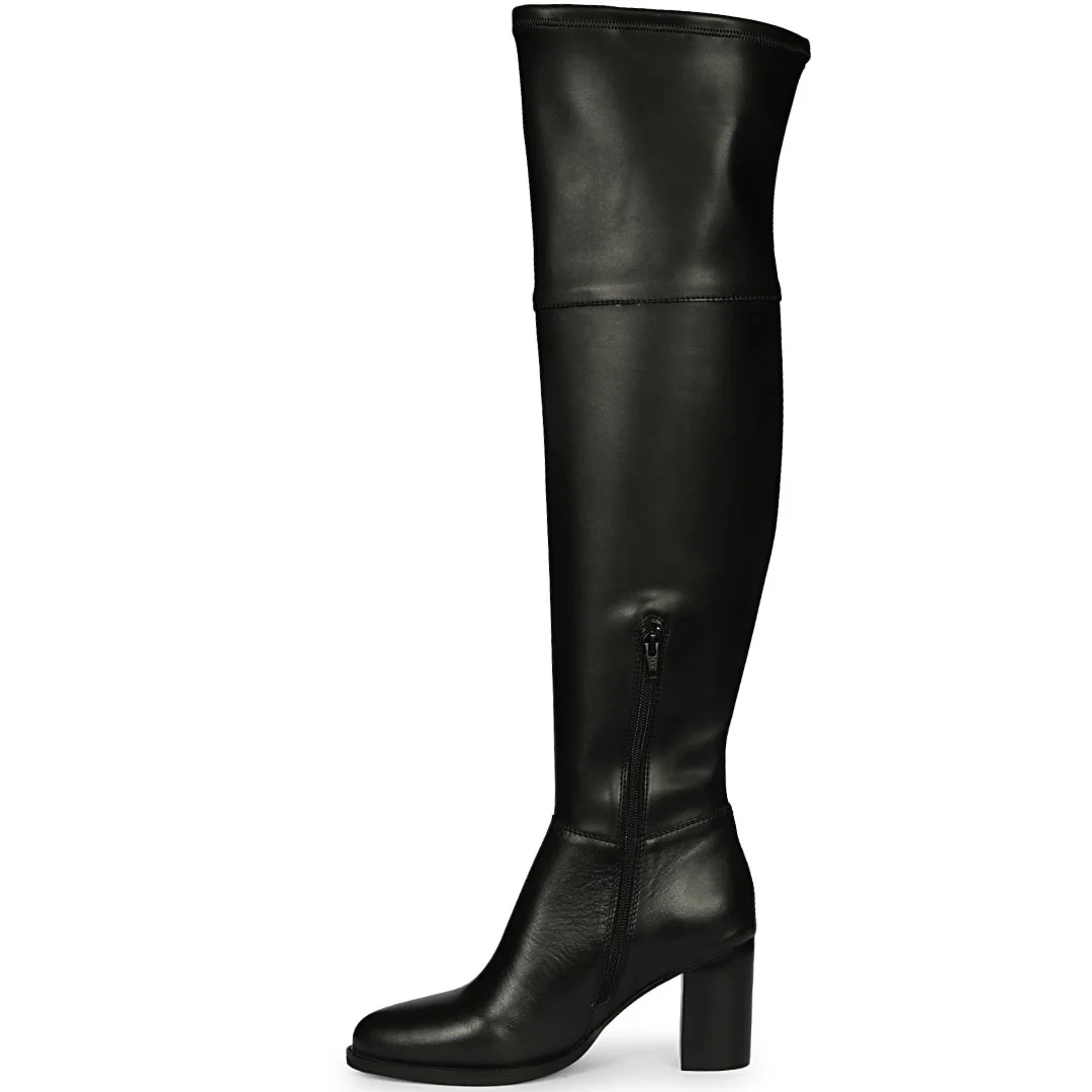 Saint Belinda Black Stretch Napa Thigh High Boots - Image 4