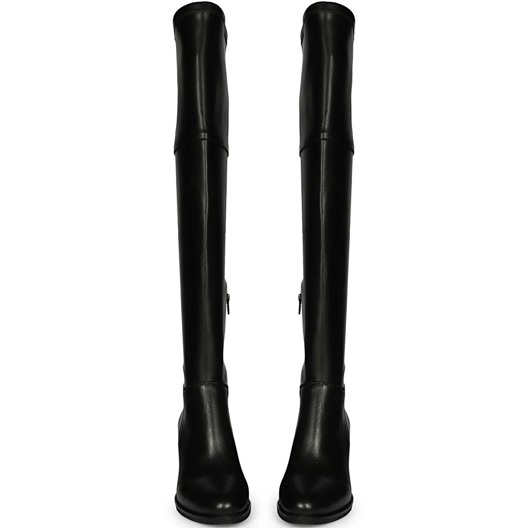 Saint Belinda Black Stretch Napa Thigh High Boots - Image 5