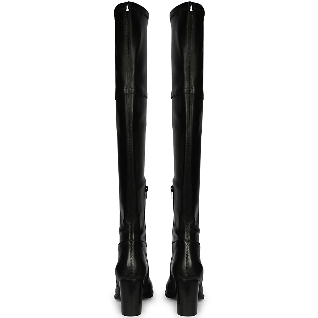 Saint Belinda Black Stretch Napa Thigh High Boots - Image 6