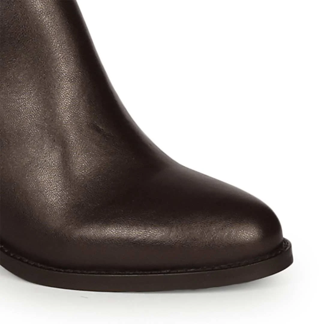 Saint Belinda Brown Stretch Napa Thigh High Boots - Image 8