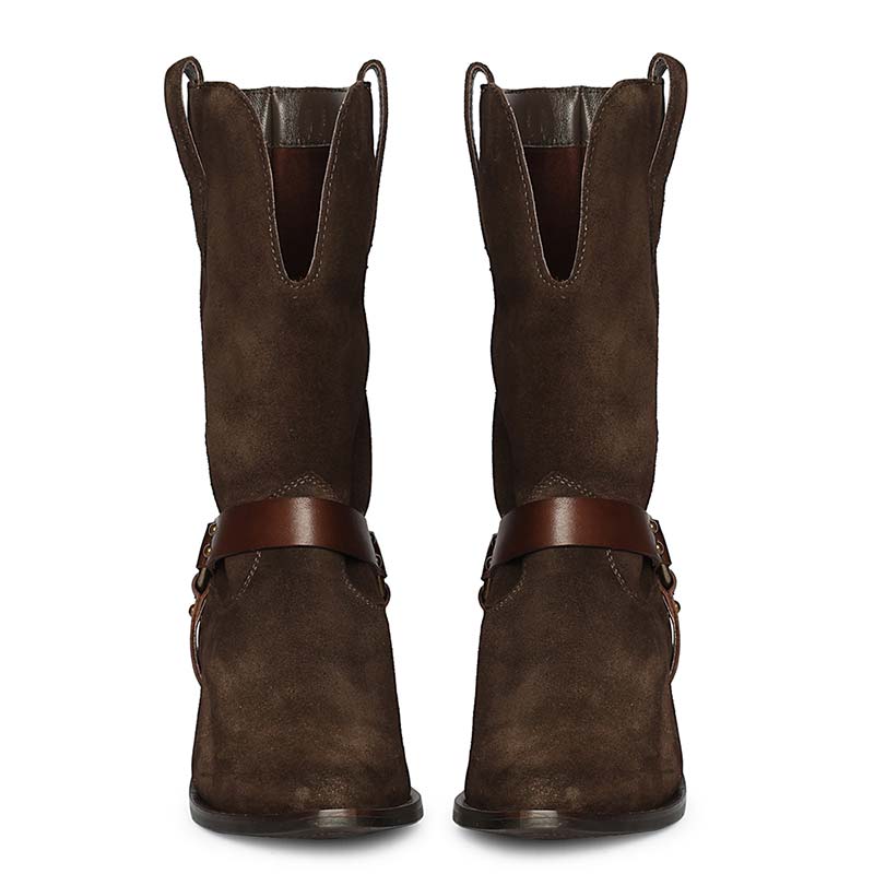 Saint Belkis Brown Suede Leather Cowboy Boots - Image 4