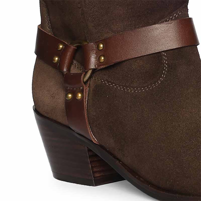 Saint Belkis Brown Suede Leather Cowboy Boots - Image 7