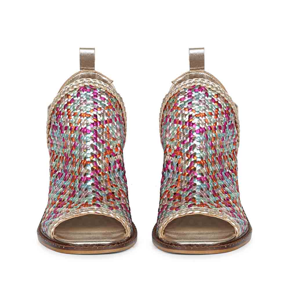 Saint Bella Multi Woven Leather Block Heels - Image 4