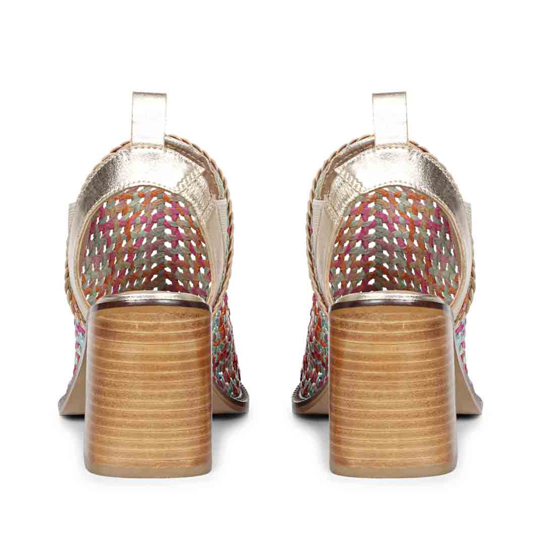 Saint Bella Multi Woven Leather Block Heels - Image 5