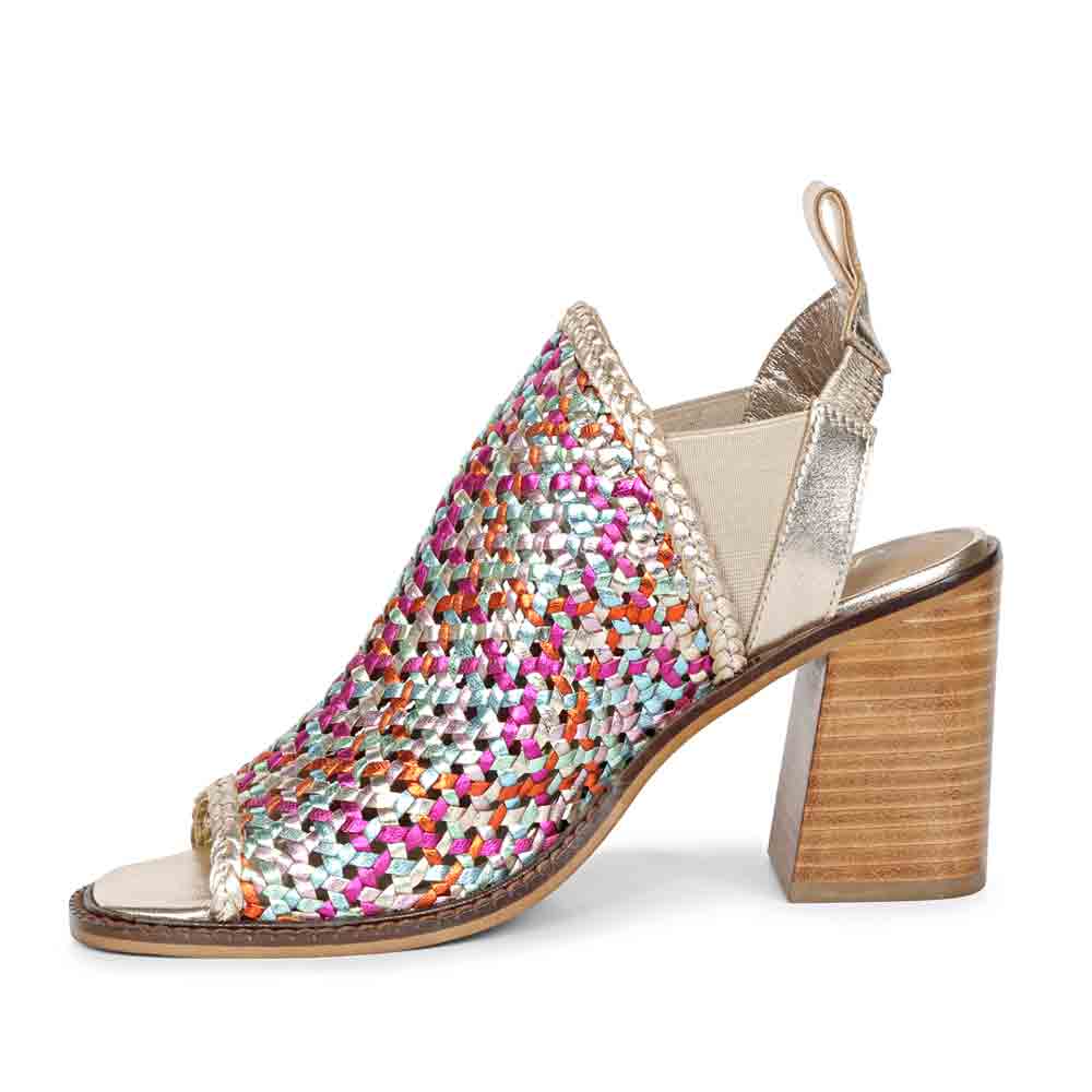Saint Bella Multi Woven Leather Block Heels - Image 6