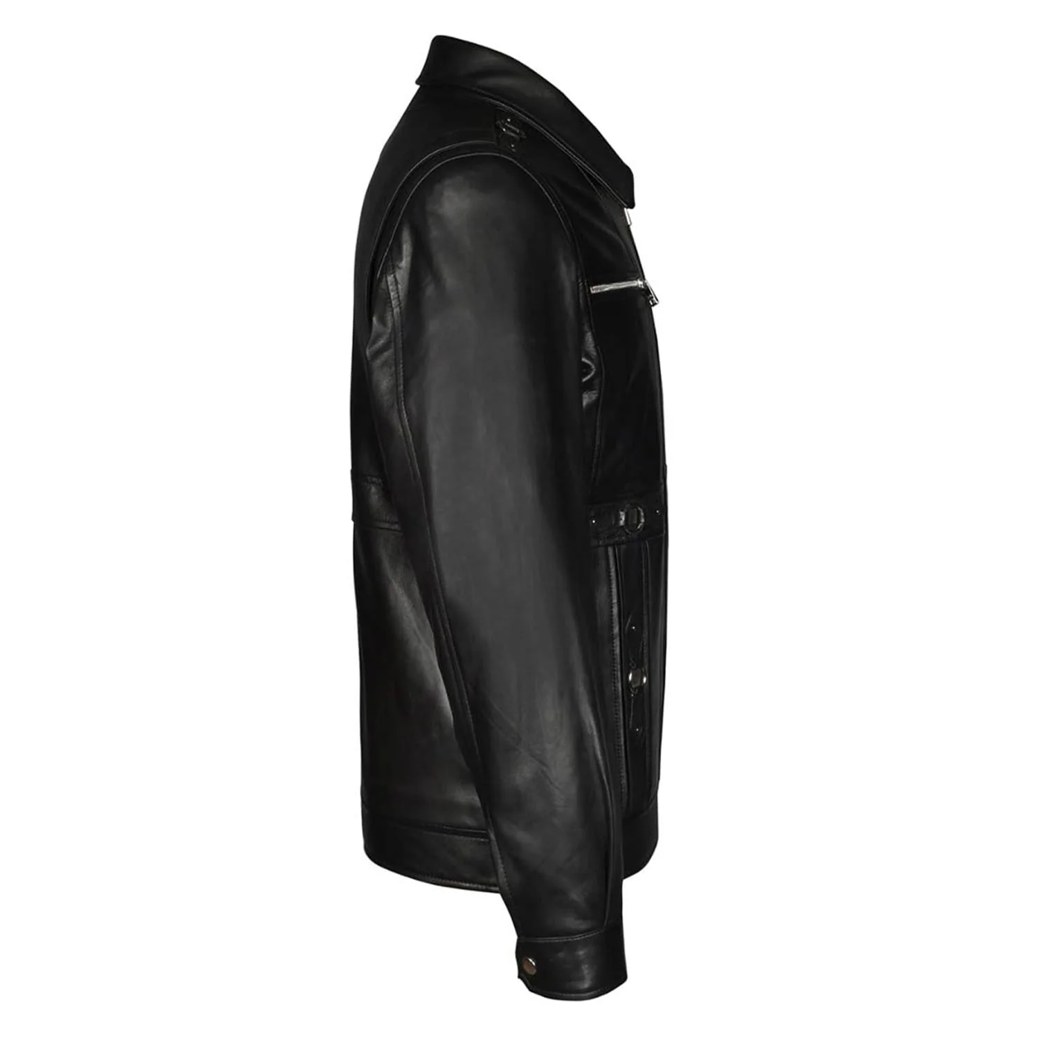Saint Benjo Black Leather Men's Jacket - Image 4