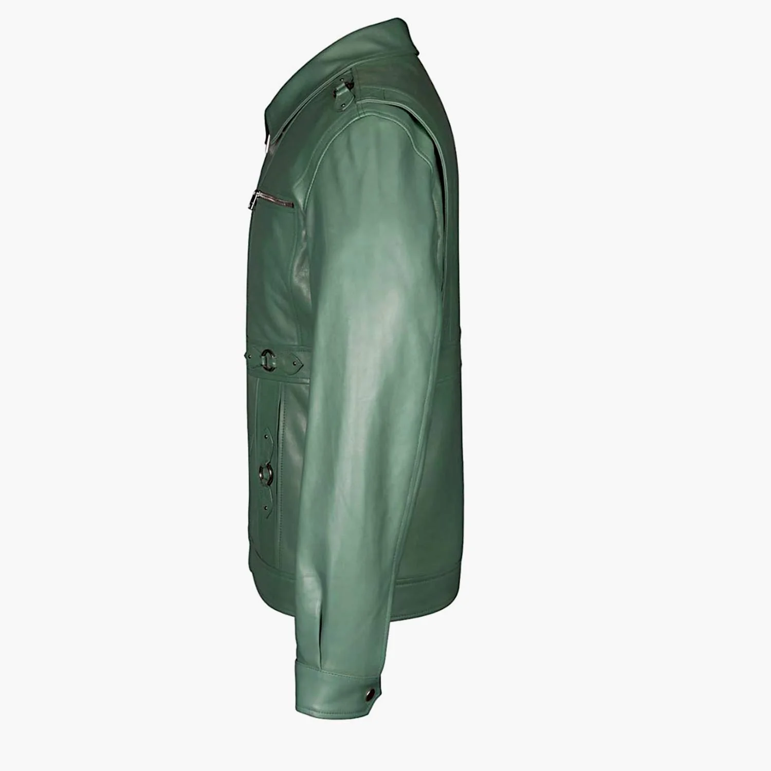 Saint Benjo Turquoise Leather Men's Jacket - Image 4