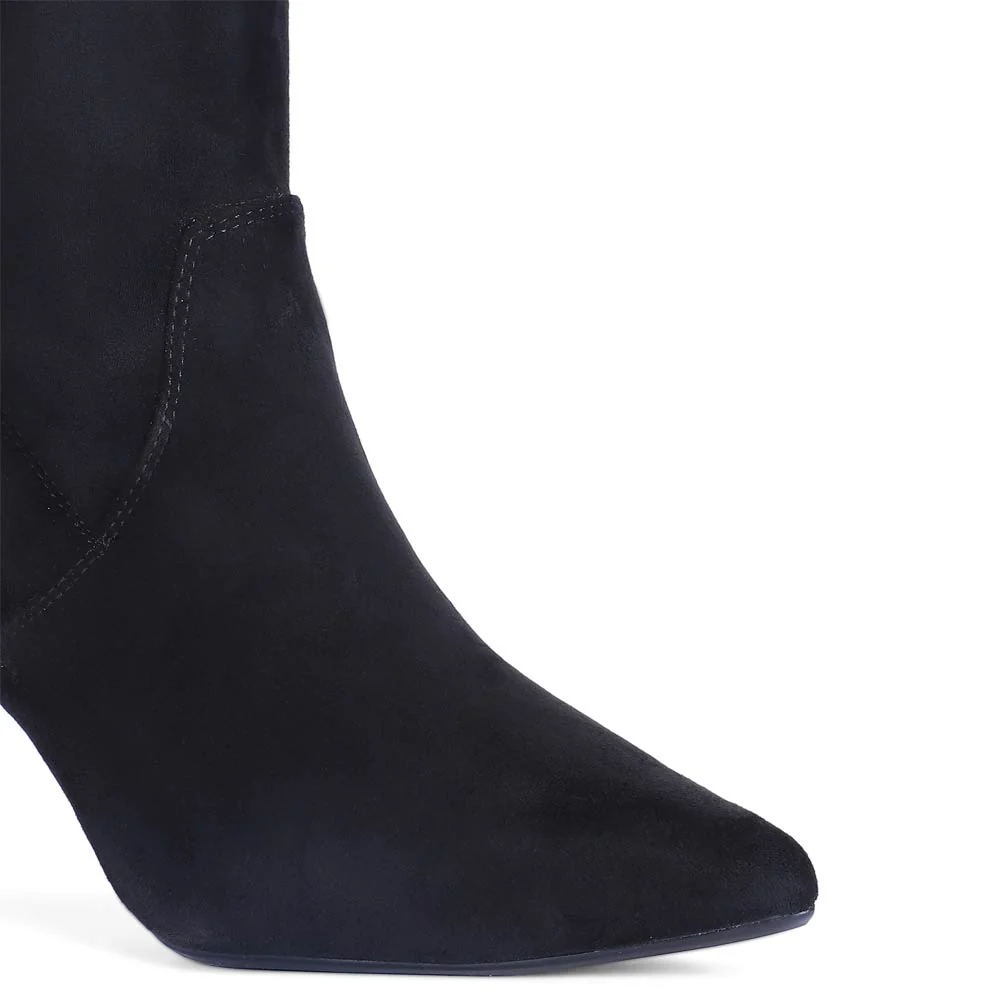 Saint Benoite Black Stretch Suede Thigh High Boots - Image 7