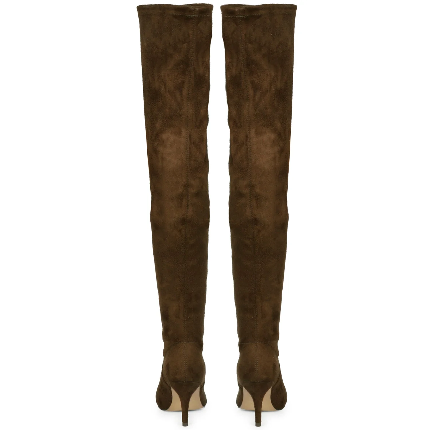 Saint Benoite Brown Stretch Suede Thigh High Boots - Image 4