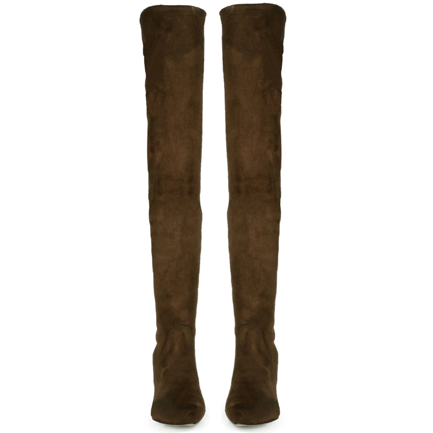 Saint Benoite Brown Stretch Suede Thigh High Boots - Image 5