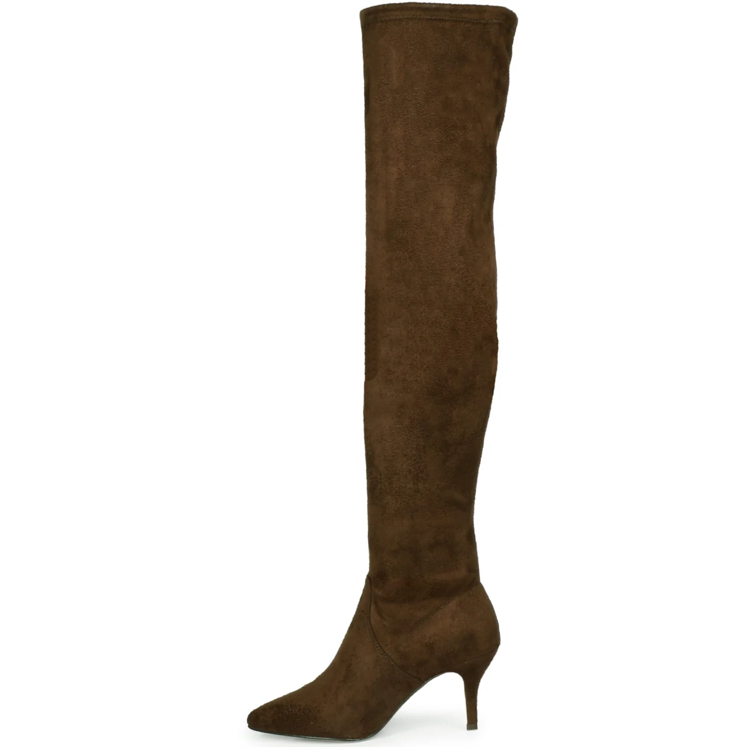 Saint Benoite Brown Stretch Suede Thigh High Boots - Image 6