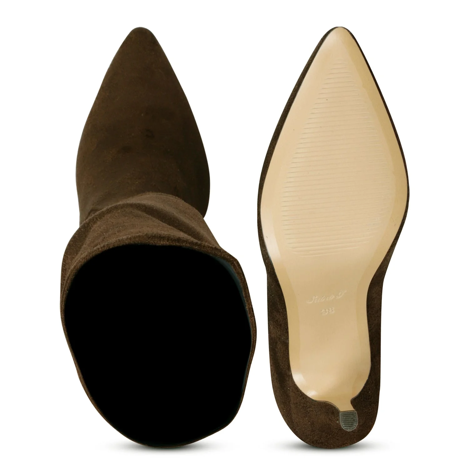 Saint Benoite Brown Stretch Suede Thigh High Boots - Image 7