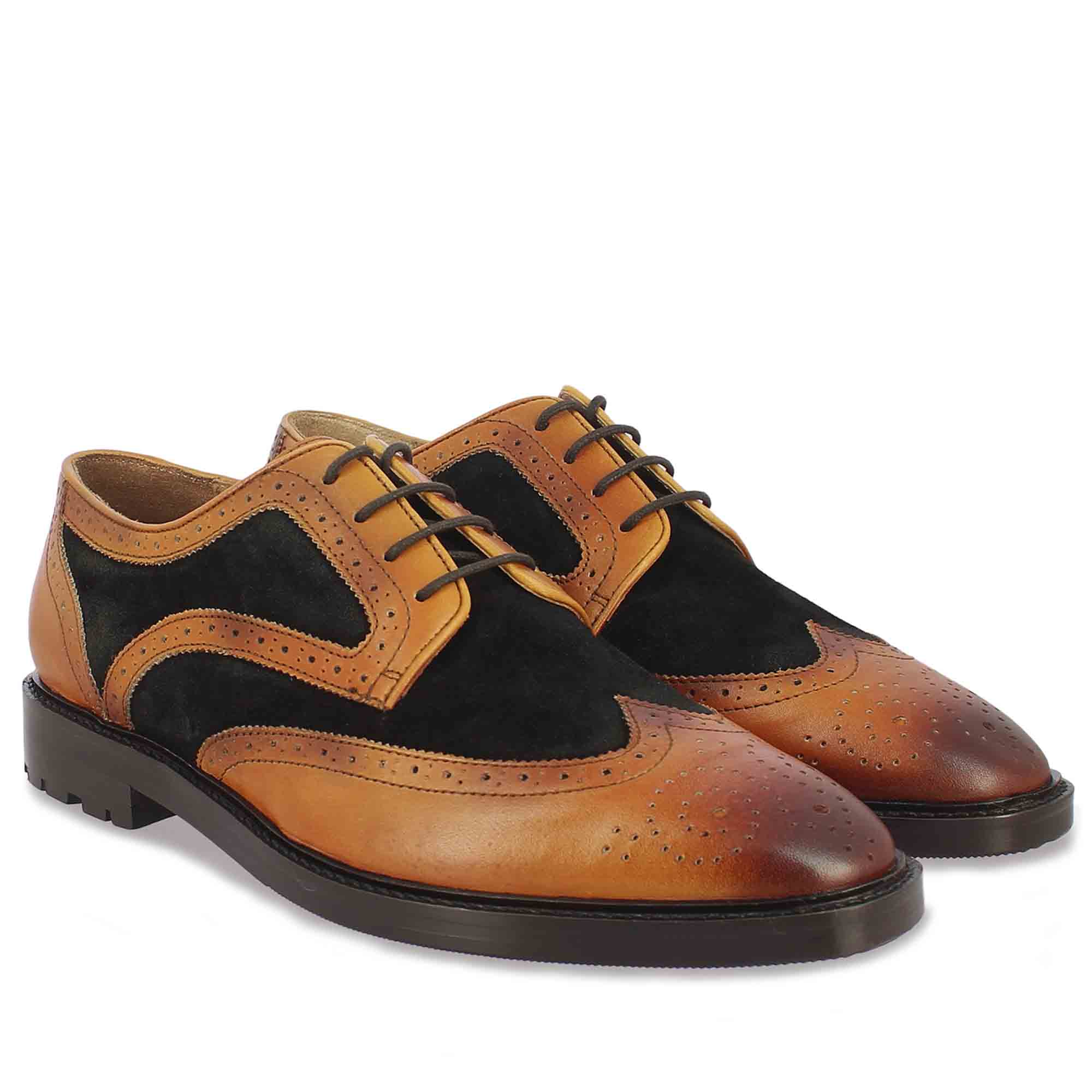 Saint Bernard Tan Leather Lace Up Brogue - Image 3