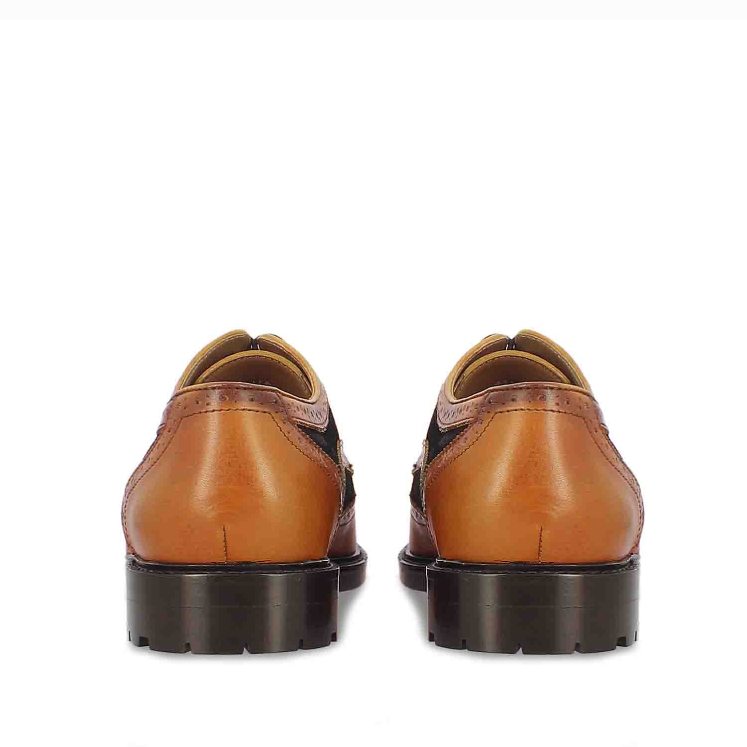 Saint Bernard Tan Leather Lace Up Brogue - Image 5