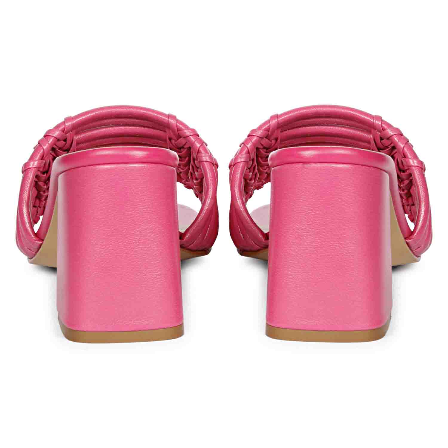 Saint Bethany Strappy Hot Pink Leather Block Heels - Image 6