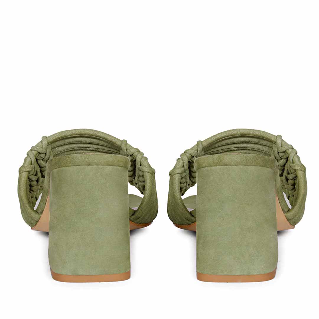Saint Bethany Strappy Safari Suede Leather Block Heels - Image 6