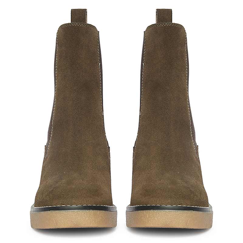 Saint Betsy Olive Suede Leather High Ankle Boots - Image 3