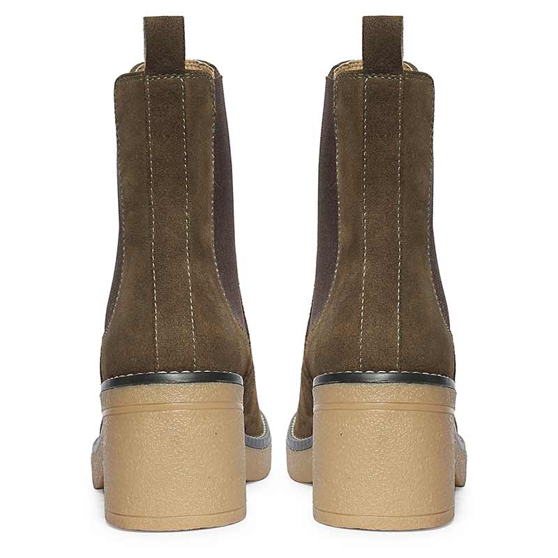 Saint Betsy Olive Suede Leather High Ankle Boots - Image 4