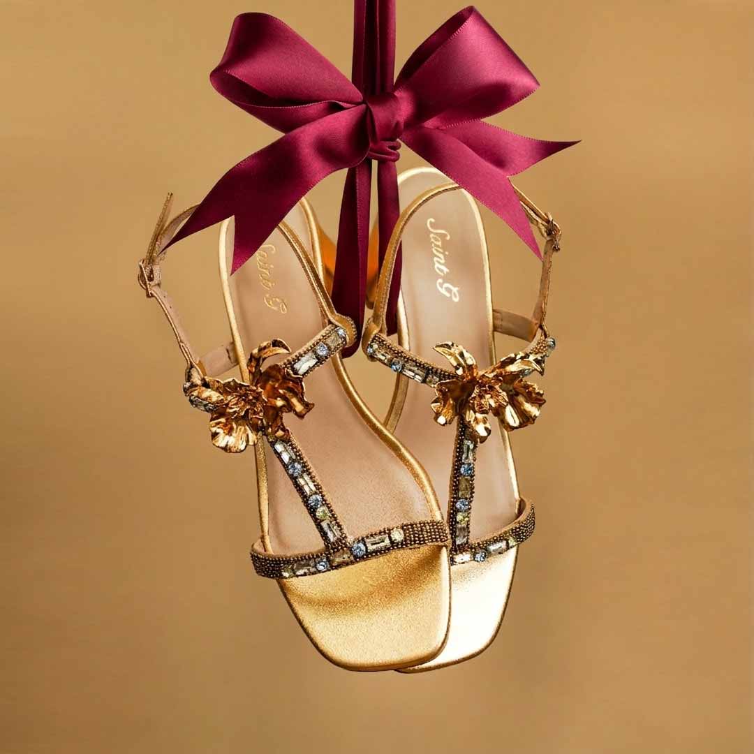 Saint Gold Leather Heel - Image 2