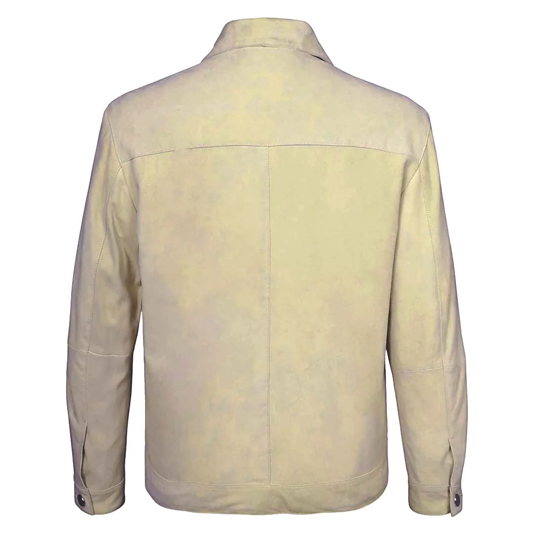 Saint Boris Off White Leather Men's Jacket With Collars - Image 5
