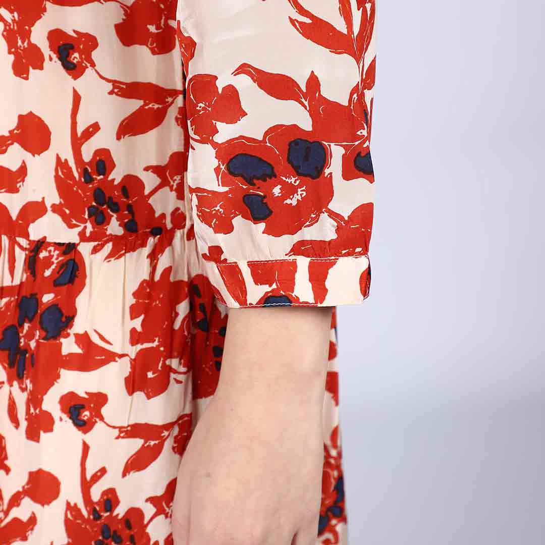 Saint Brunella Womens Ivory Red Floral Maxi Dress - Image 6