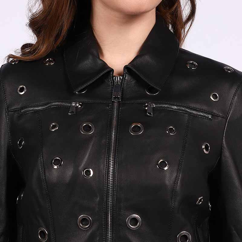 Saint Bryony Women Black Leather jacket - Image 5