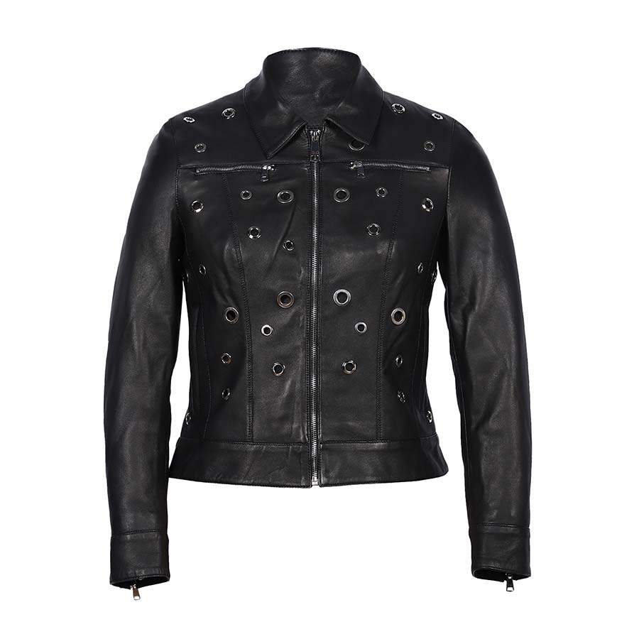 Saint Bryony Women Black Leather jacket - Image 6