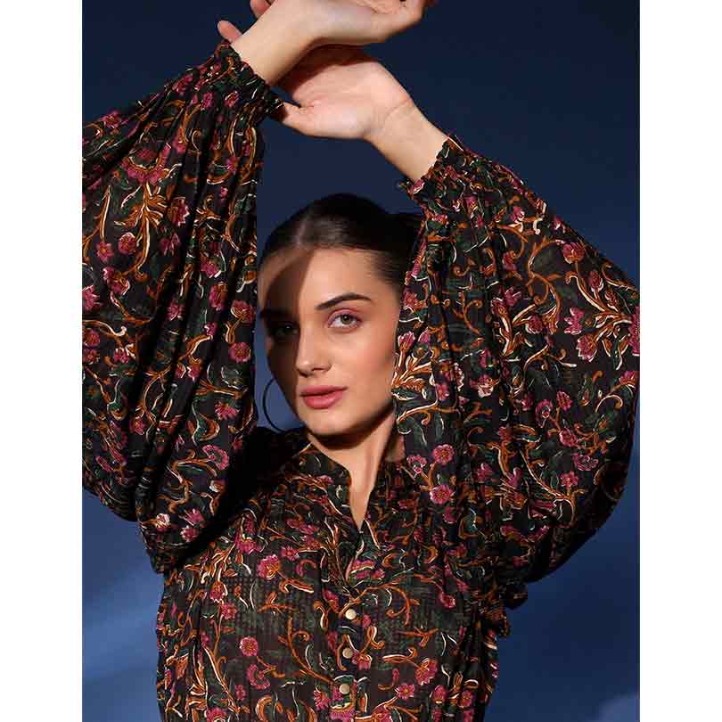 Saint Onyx Womens Flora Printed Dobby Short Dress - Image 5