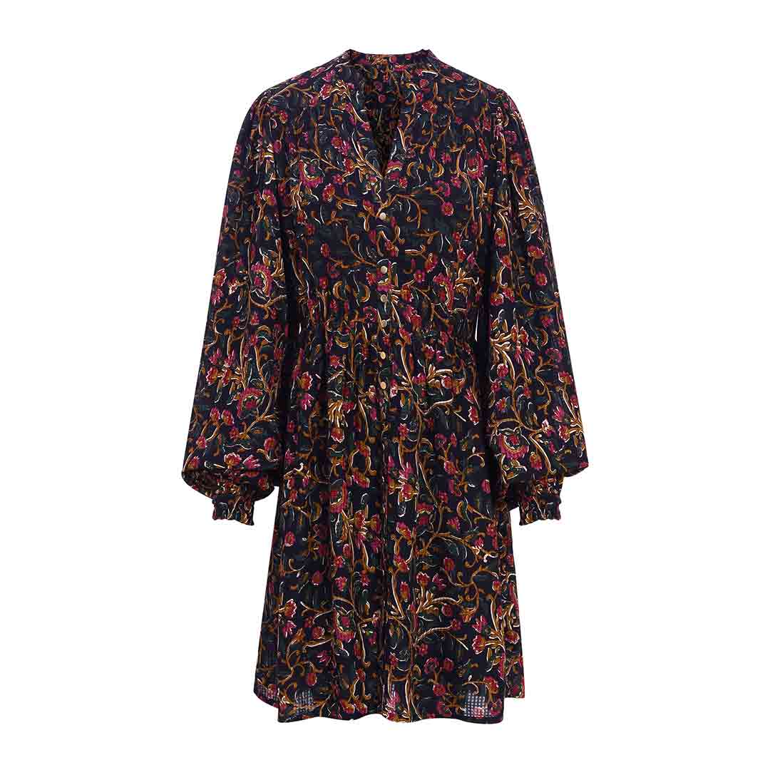 Saint Onyx Womens Flora Printed Dobby Short Dress - Image 6