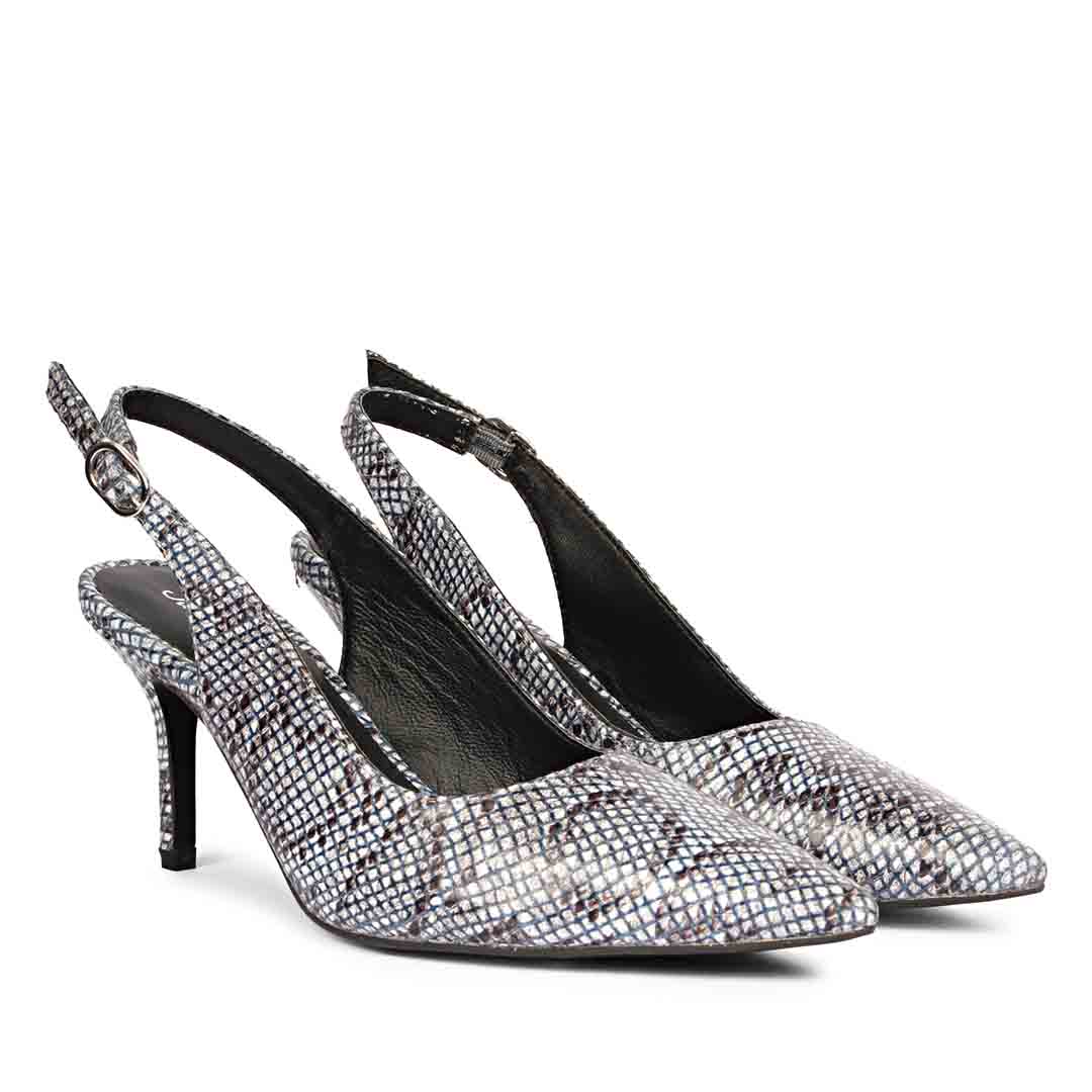Saint Callie Blue Snake Print Leather Pumps - Image 2