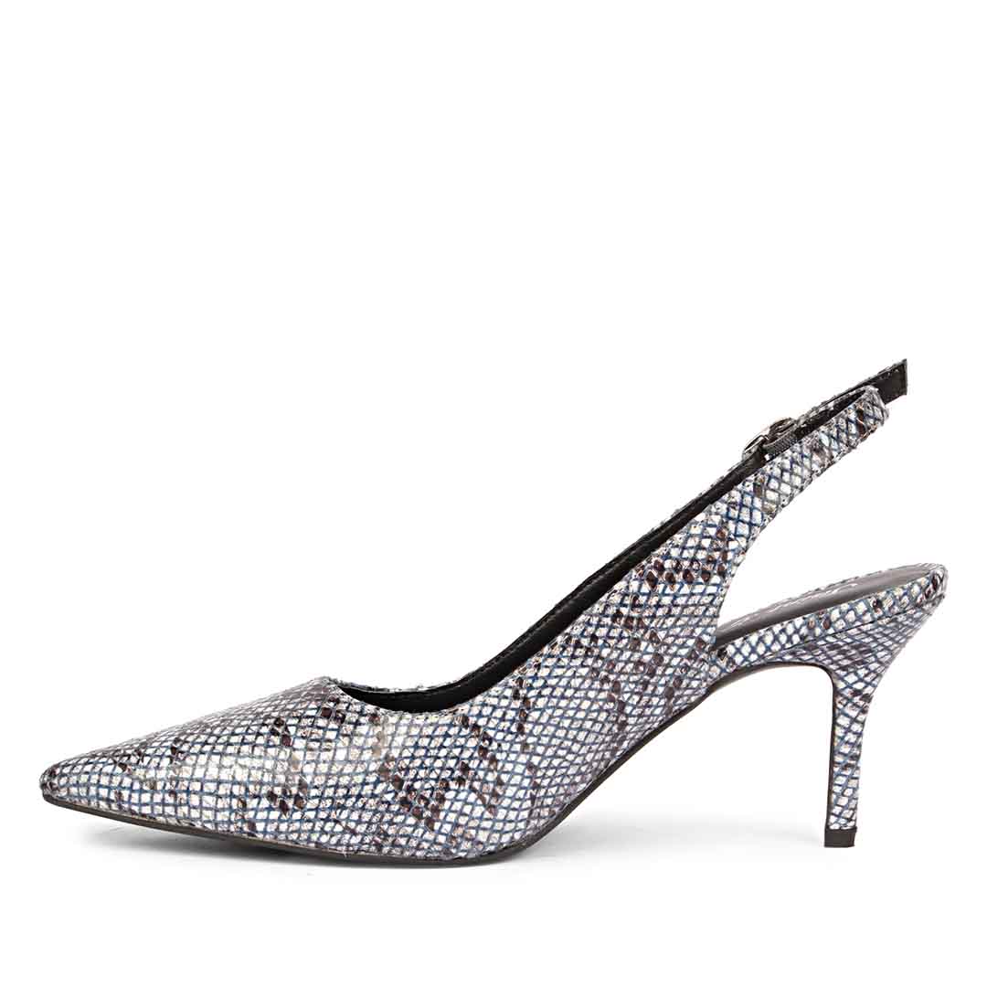 Saint Callie Blue Snake Print Leather Pumps - Image 3