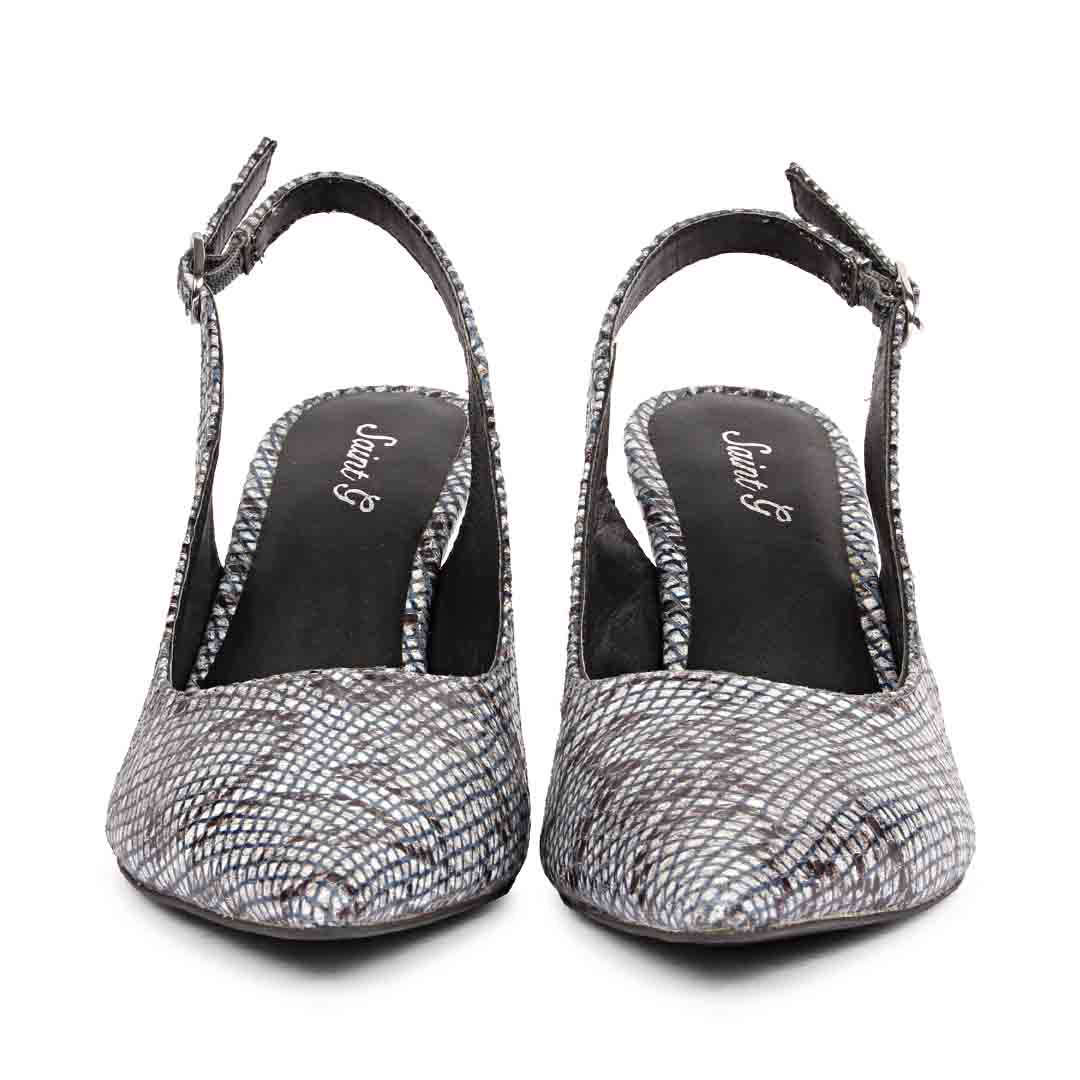 Saint Callie Blue Snake Print Leather Pumps - Image 4