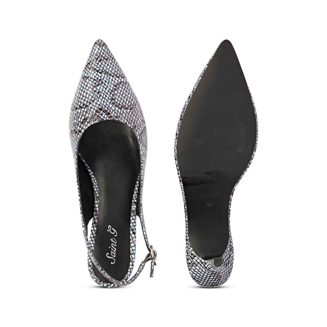 Saint Callie Blue Snake Print Leather Pumps - Image 6