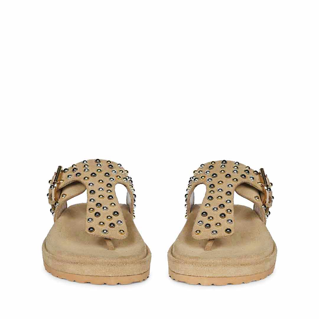 Saint Cappuccino Suede Leather Footbed Sandals - Image 4