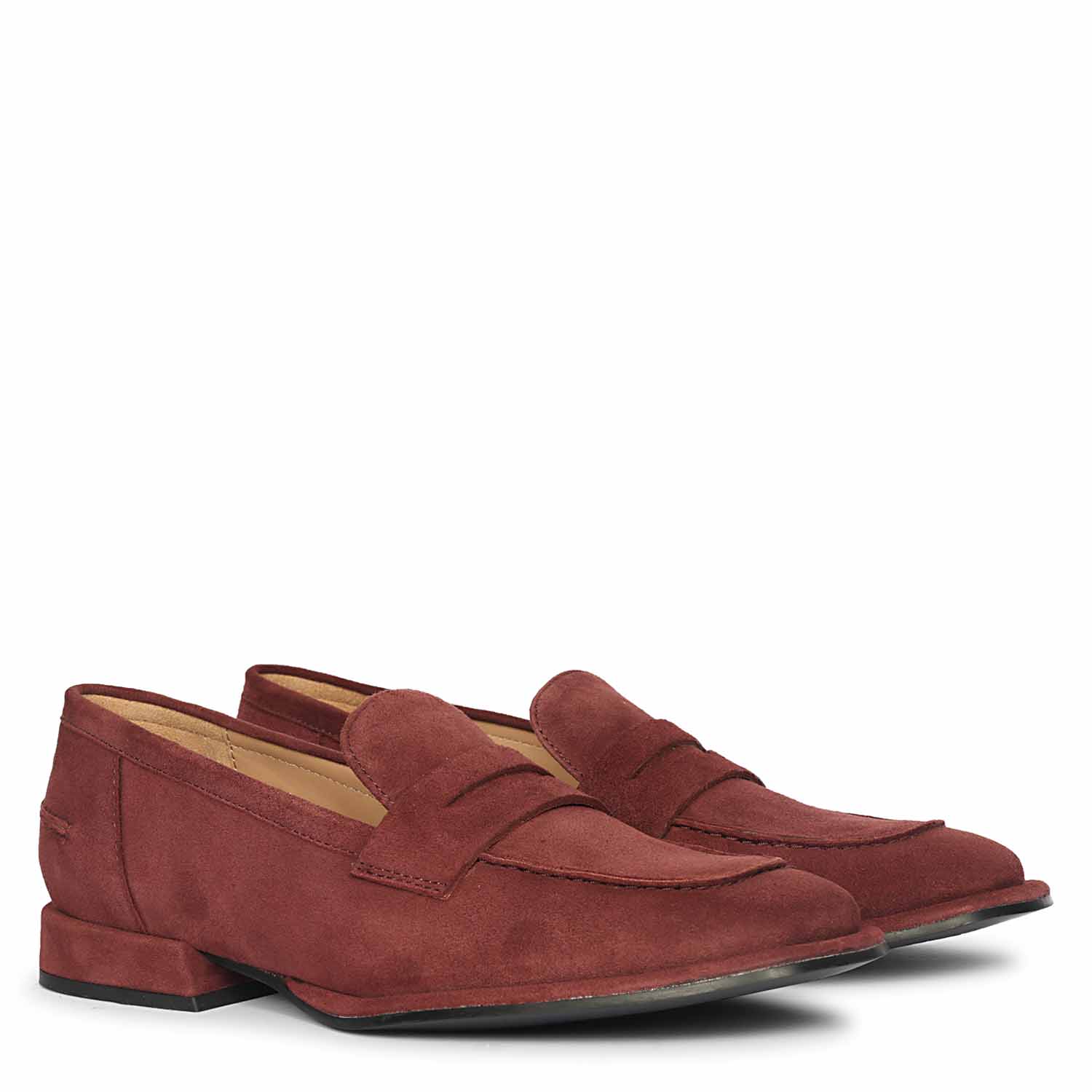 Saint Carla Burgundy Suede Leather Saddle Moccasins - Image 2