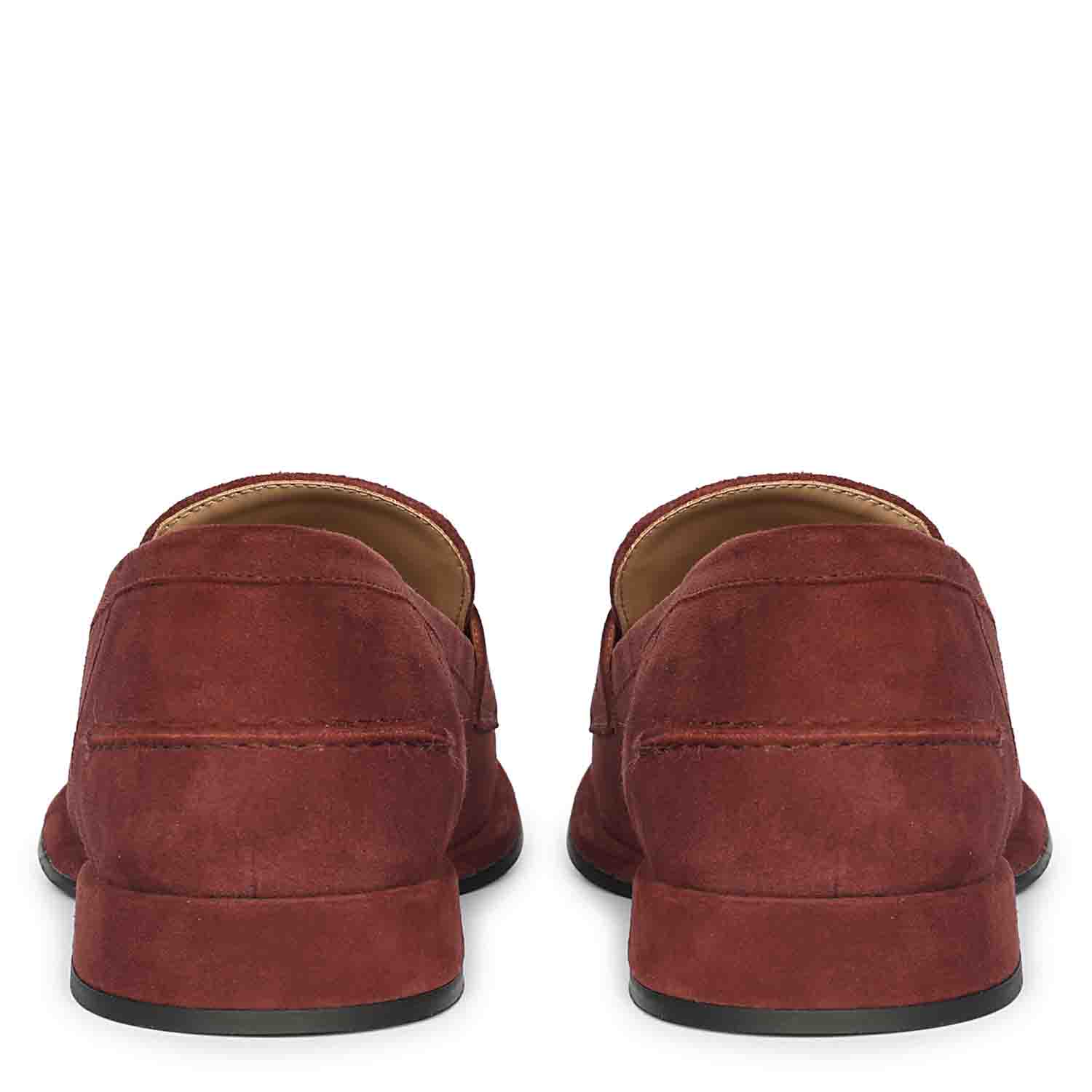 Saint Carla Burgundy Suede Leather Saddle Moccasins - Image 4