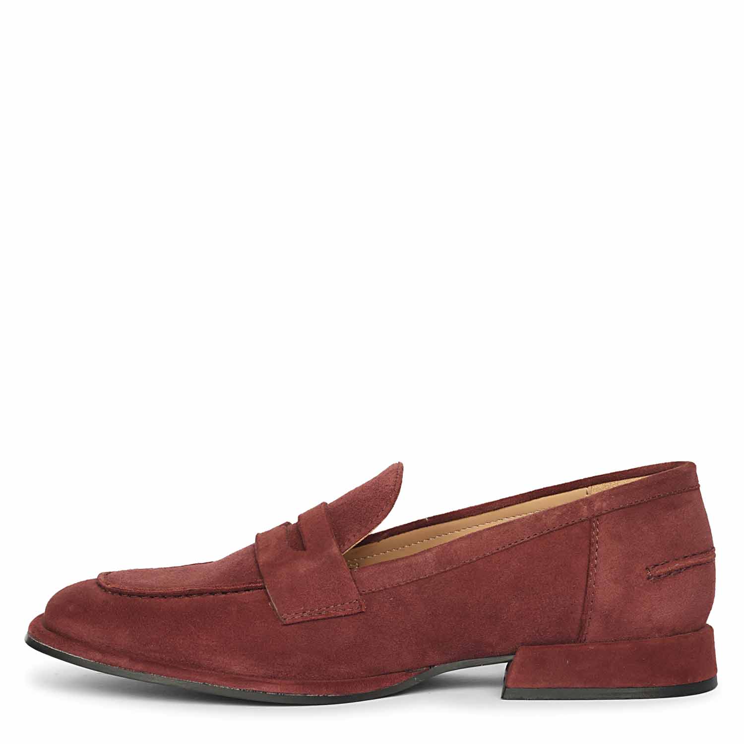 Saint Carla Burgundy Suede Leather Saddle Moccasins - Image 5