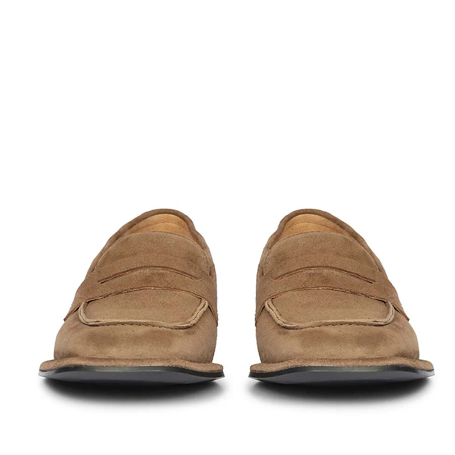 Saint Carla Dark Taupe Suede Leather Saddle Moccasins - Image 3