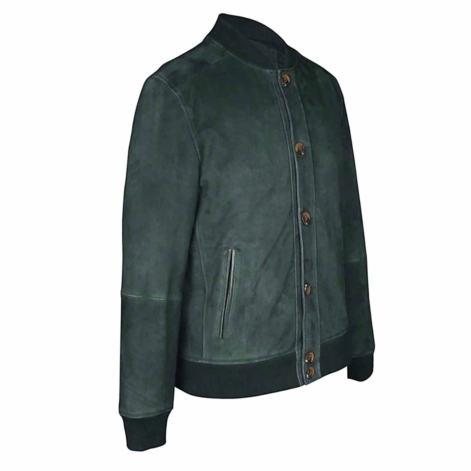 Saint Carlo Green Suede Bomber Jacket - Image 3